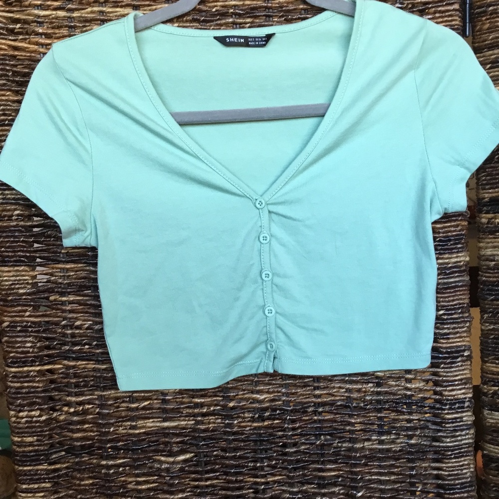 Shein crop top with buttons